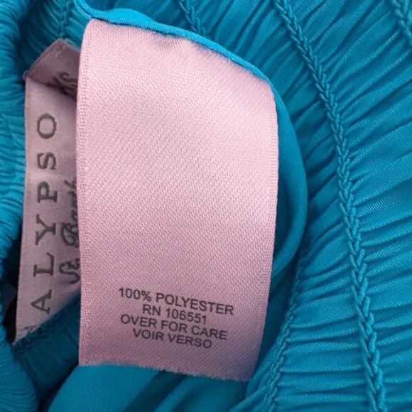 Calypso St. Barth Anima Smocked Vibrant Turquoise Breezy A-Line Skirt Size XS - Picture 11 of 13